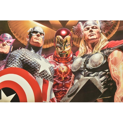 339 - ALEX ROSS FOR MARVEL COMICS 'ASSEMBLE', a signed limited print on paper, depicting Avengers Super He... 