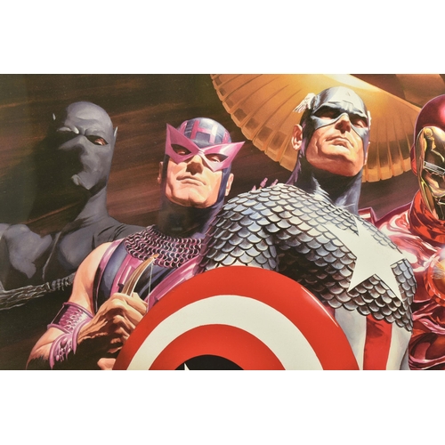 339 - ALEX ROSS FOR MARVEL COMICS 'ASSEMBLE', a signed limited print on paper, depicting Avengers Super He... 