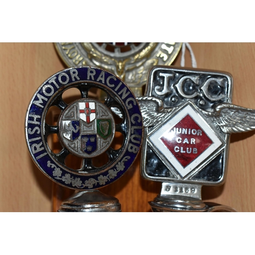 357 - THREE AUTOMOBILIA CAR BADGES, comprising a Royal Automobile Club Association badge N31928, fixed to ... 