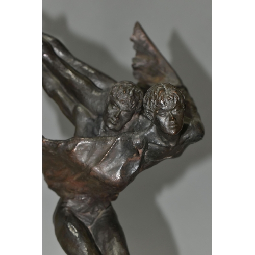 367 - A  BRONZED RESIN SCULPTURE 'EL VUELO', signature under wing and name plaque Josef Bofill (1) (Condit... 