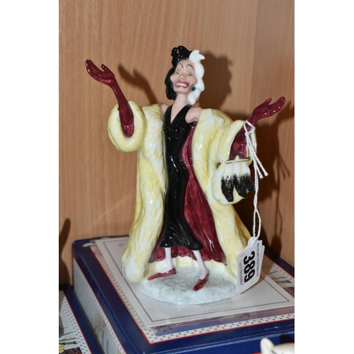 389 - EIGHT BOXED ROYAL DOULTON 'DISNEY'S 101 DALMATIANS' FIGURES, comprising Cruella de Vil DM1, Penny DM... 