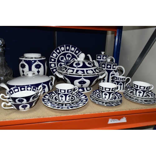 414 - A QUANTITY OF ROYAL CROWN DERBY UNFINISHED IMARI, comprising one coffee pot, one teapot, lidded soup... 