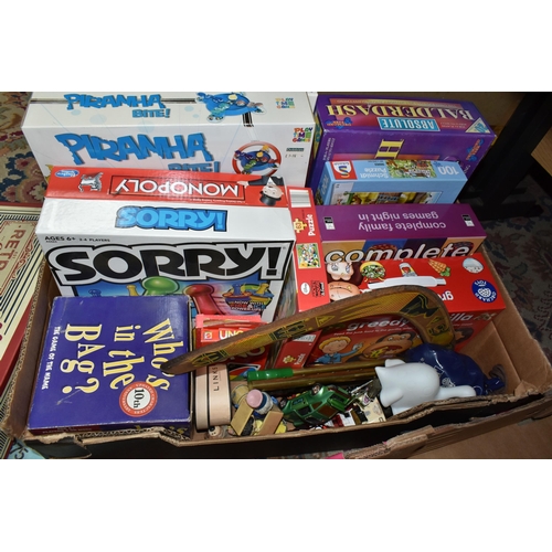 435 - TWO BOXES OF VINTAGE BOARD GAMES AND LEGO, to include a boxed set of Lego 375 (box is damaged and pl... 