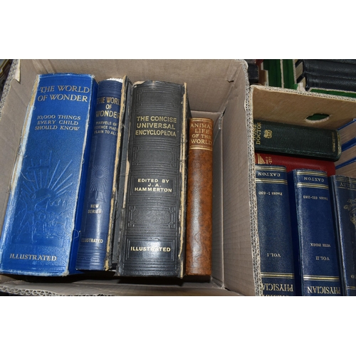 436 - FOUR BOXES OF OVER SIXTY FIVE ENCYCLOPEDIAS AND ANTIQUARIAN BOOKS, to include eleven volumes of The ... 