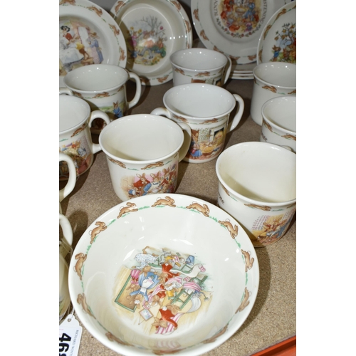 468 - A COLLECTION OF ROYAL DOULTON BUNNYKINS NURSERY WARE, twenty four pieces to include seven twin handl... 