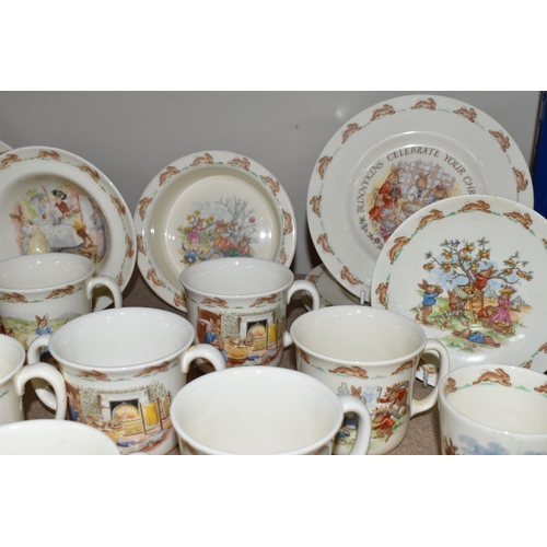 468 - A COLLECTION OF ROYAL DOULTON BUNNYKINS NURSERY WARE, twenty four pieces to include seven twin handl... 