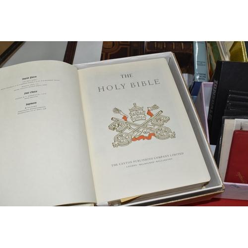 481 - EPHEMERA, a collection of antiquarian and modern  Bibles, including a 1955 edition with a message fr... 