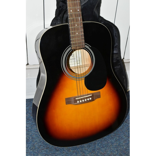 492 - AN SX GUITARS MD160/VS ACOUSTIC GUITAR with Tobacco sunburst finish along with a soft case