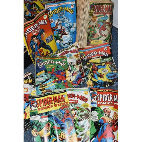 504 - BOX OF SPIDER-MAN WEEKLY COMICS AND MIGHTY WORLD OF MARVEL COMICS, Spider-Man Comics Weekly includes... 