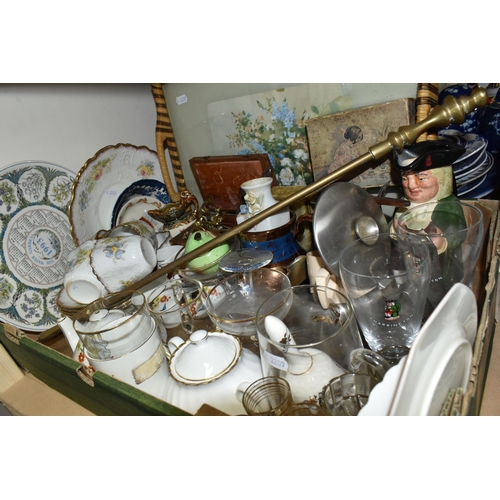 509 - ONE BOX OF TEAWARE, CERAMICS AND PICTURES, to include a Royal Albert 'Memory Lane' pattern tea set o... 