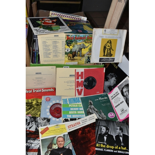 514 - ONE BOX OF CDS, DVDS 45RPM RECORDS AND L.P RECORDS, over sixty L.P records to include artist The Las... 