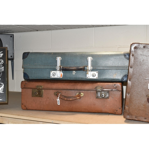 515 - A GROUP OF TEN VINTAGE SUITCASES, comprising maker's names Everwear and Revelation, two brown 1940's... 