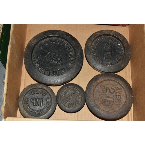 531 - A BOX OF WEIGHTS, SEALING SET AND A PRESSED FLOWER SOUVENIR ALBUM, comprising a fitted wooden case o... 