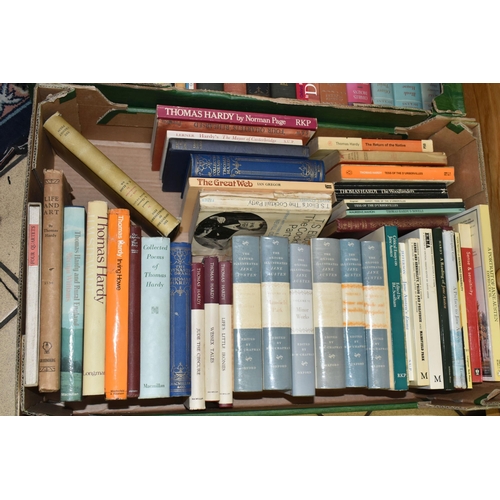 543 - THREE BOXES OF BOOKS containing approximately 100-110 titles in hardback and paperback formats and f... 