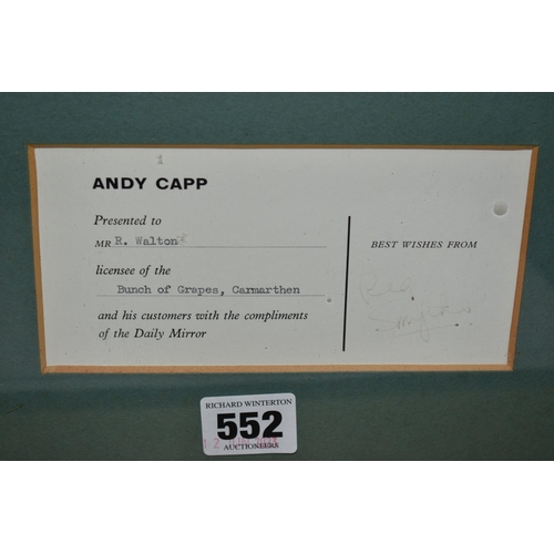 552 - REG SMYTHE (1917-1988) ANDY CAPP CARTOON, a cartoon depicting Andy in bed talking to Florrie, text r... 