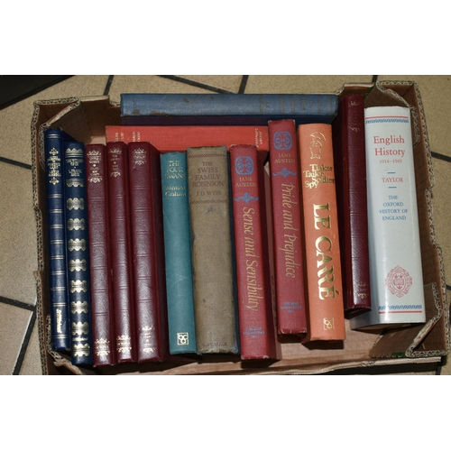 558 - SIX BOXES OF BOOKS and Magazines comprising approximately 100 miscellaneous book titles in hardback ... 