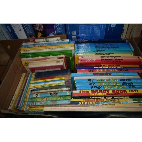 581 - A BOX OF BOOKS AND VINTAGE SEWING PATTERNS ETC, to include fifteen volumes of children's 'Look It Up... 