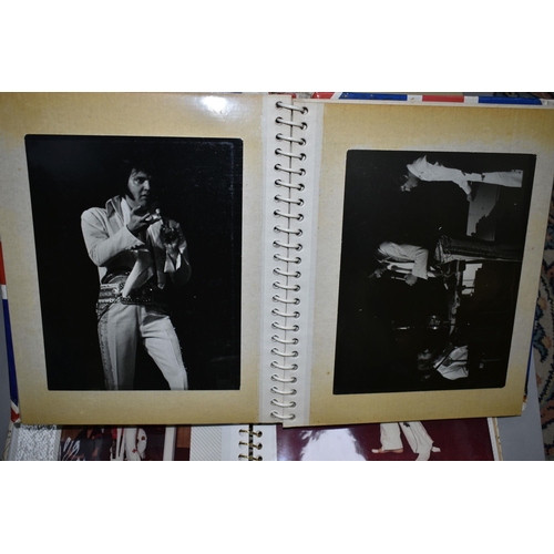 584 - ELVIS PRESLEY - MEMORABILIA TO INCLUDE TWO SCARVES, TEN PHOTO ALBUMS, FILM REELS AND FOLDERS, The sc... 