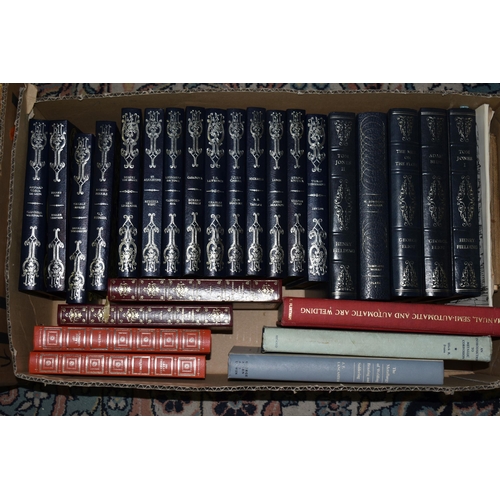 587 - SIX BOXES OF BOOKS comprising over 150 miscellaneous tiles in hardback format, subjects include reli... 