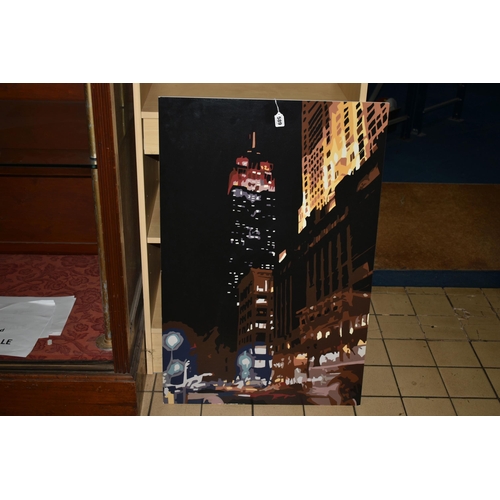 589 - ALICIA DUBNYCKYJ (BRITISH CONTEMPORARY) 'EMPIRE AT NIGHT, a signed limited edition print on board de... 