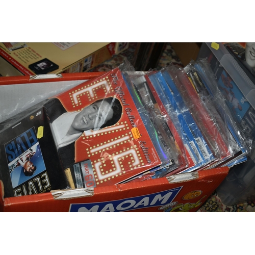 594 - FOUR BOXES OF ELVIS PRESLEY MEMORABILIA, EPHEMERA, BOOKS AND MAGAZINES, to include approximately one... 