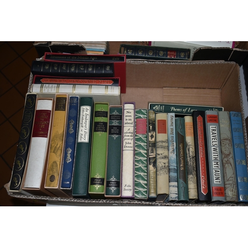 597 - TWO BOXES OF BOOKS containing over seventy miscellaneous titles in hardback format including twenty ... 