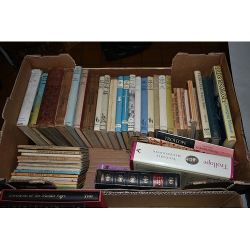 597 - TWO BOXES OF BOOKS containing over seventy miscellaneous titles in hardback format including twenty ... 