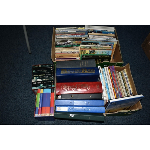 623 - TWO BOXES OF BOOKS, MAGAZINES & EPHEMERA, subjects include motorcycling and motocross, toys, guns, a... 