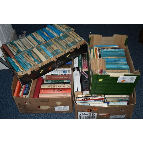 624 - FOUR BOXES OF  BOOKS containing approximately 200 miscellaneous titles in hardback and paperback for... 