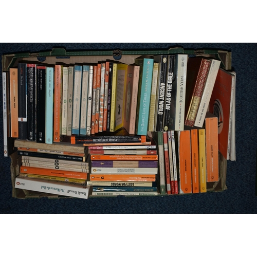 628 - FIVE BOXES OF BOOKS, comprising of over 300 miscellaneous titles, mostly in paperback format, from t... 