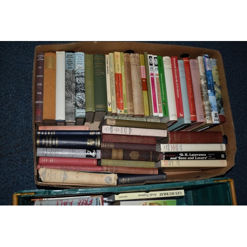 633 - FOUR BOXES OF BOOKS, approximately one hundred and seventy titles in hardback and paperback formats,... 