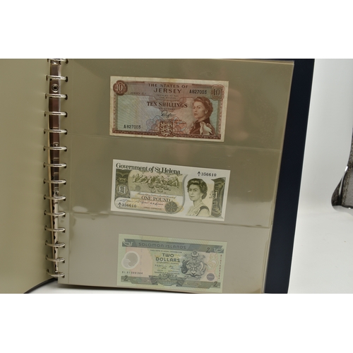 237 - A BOX WITH A SMALL AMOUNT OF COINAGE AND BANKNOTE ALBUM, to include a Beale white Five Pounds May 21... 