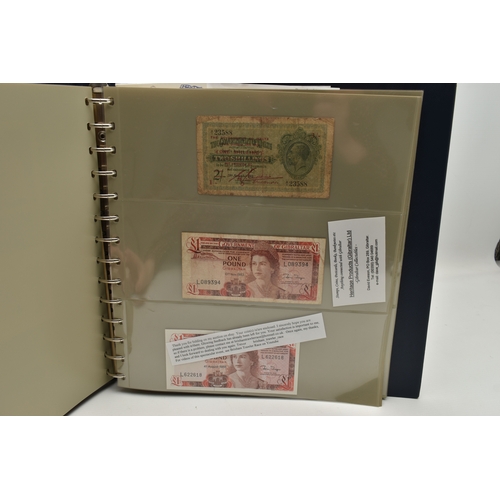 237 - A BOX WITH A SMALL AMOUNT OF COINAGE AND BANKNOTE ALBUM, to include a Beale white Five Pounds May 21... 