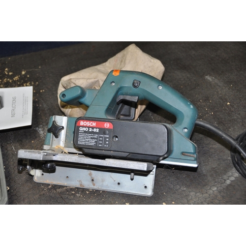 1103 - A CASED EXAKT EC310-GL SAW, a Bosch GHO-2-82 Electric Planer with guide and an unbranded Circular sa... 