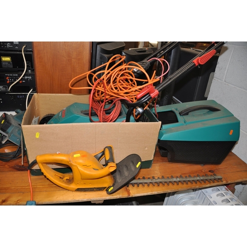 1106 - A BOSCH ROTAK 32R ELECTRIC LAWN MOWER with grass box and original box (PAT pass and working) and a J... 