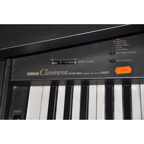 1112 - A YAMAHA CLAVINOVA CVP-20 ELECTRIC PIANO on stand with piano stool (PAT pass and all function and ke... 