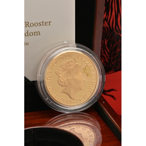 113 - A ROYAL MINT 2017 GOLD PROOF ONE OUNCE YEAR of THE ROOSTER COIN, boxed with certificate, together wi... 