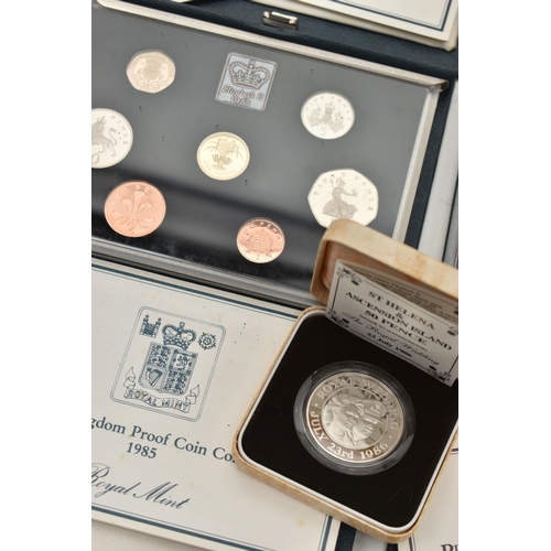 115 - A QUANTITY OF SILVER SILVER PROOF AND PROOF COINAGE, to include Royal Mint proof year sets 1980,  84... 