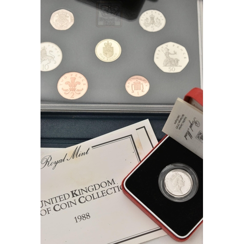 115 - A QUANTITY OF SILVER SILVER PROOF AND PROOF COINAGE, to include Royal Mint proof year sets 1980,  84... 