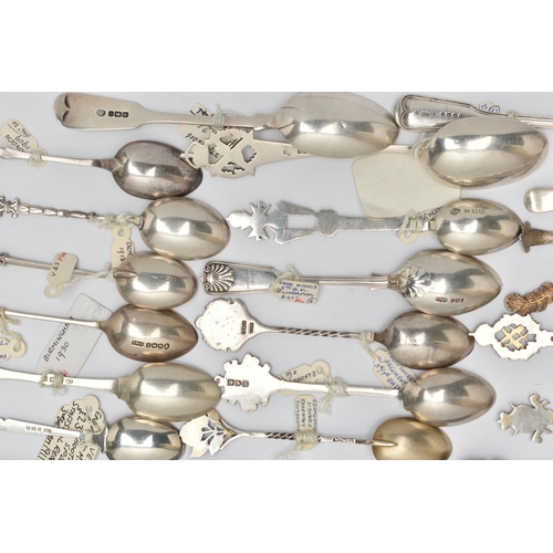 169 - TWENTY THREE HALLMARKED SILVER TEASPOONS WITH REGIMENTAL BADGES, RIFLE SHOOTING PRIZES, ETC AND A SM... 