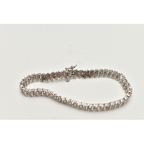 36 - A DIAMOND BRACELET, one hundred round brilliant cut diamonds, approximate total carat weight 2ct, se... 