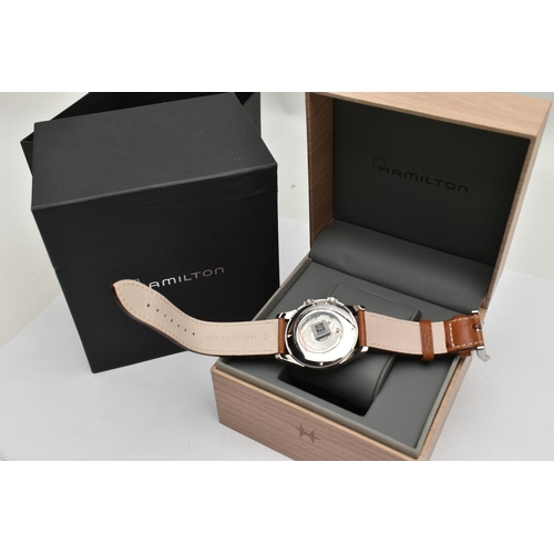 38 - A 'HAMILTON JAZZMASTER TRAVELER GMT' WRIST WATCH, automatic movement round dial signed 'Hamilton' au... 