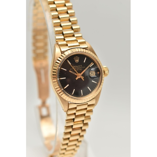 79 - A 1976 ROLEX OYSTER PERPETUAL 26MM DATE WRISTWATCH, ref. 6917, black dial with baton markers and dat... 