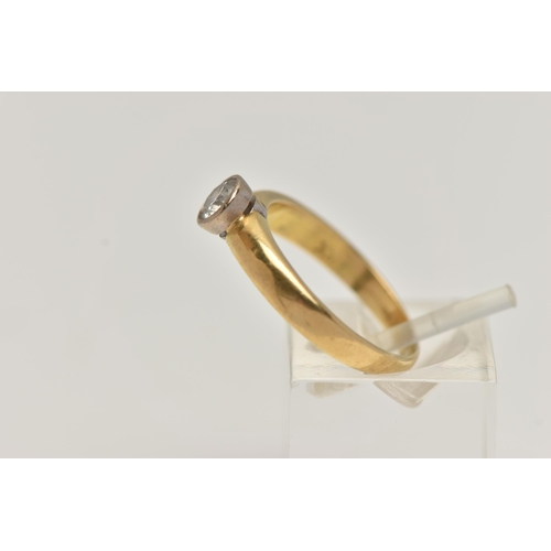 81 - AN 18CT GOLD, SINGLE STONE DIAMOND RING, round brilliant cut diamond collet set, clarity assessed as... 