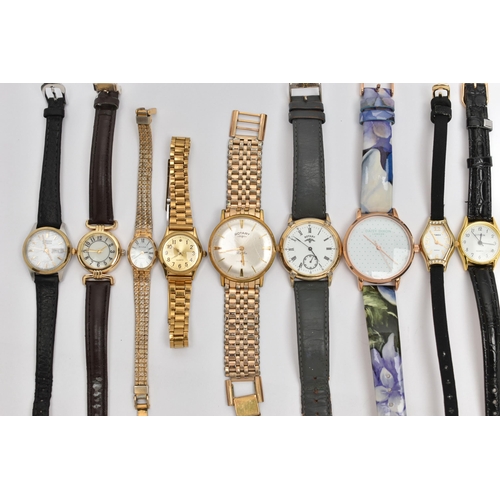 82 - A BAG OF ASSORTED WRISTWATCHES, to include a ladys 'Citizen Eco-Drive', a gents 'Rotary' gold plated... 