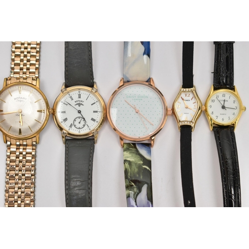 82 - A BAG OF ASSORTED WRISTWATCHES, to include a ladys 'Citizen Eco-Drive', a gents 'Rotary' gold plated... 