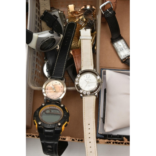 95 - A BOX OF ASSORTED WRISTWATCHES, ladys and gents watches with names to include 'Rotary, Limit, Seiko,... 