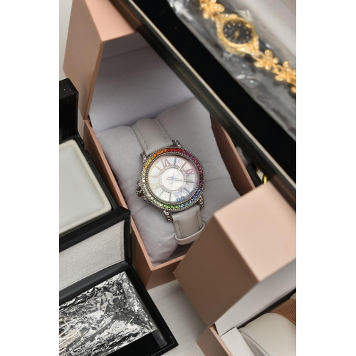 97 - A BOX OF ASSORTED LADYS FASHION WRISTWATCHES, boxed watches names to include 'Gossip, Reflex, La Cha... 