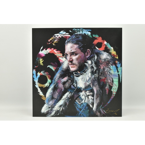 330 - ZINSKY (BRITISH CONTEMPORARY) 'WINTER IS COMING', a signed limited edition print on board depicting ... 