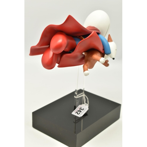 342 - DOUG HYDE (BRITISH 1972), 'Is it a Bird, is it a Plane?' a cold cast porcelain sculpture of a boy an... 